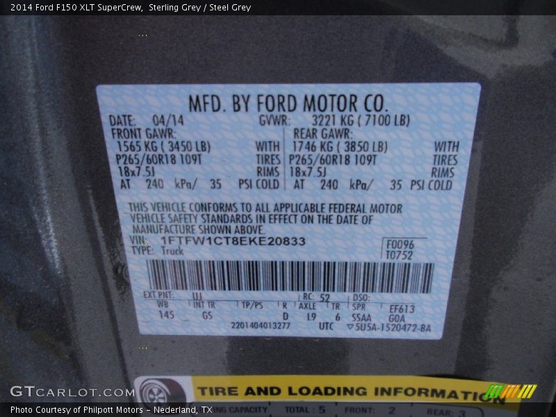 Sterling Grey / Steel Grey 2014 Ford F150 XLT SuperCrew