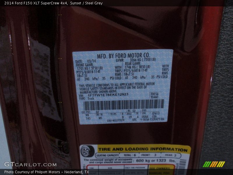 Sunset / Steel Grey 2014 Ford F150 XLT SuperCrew 4x4