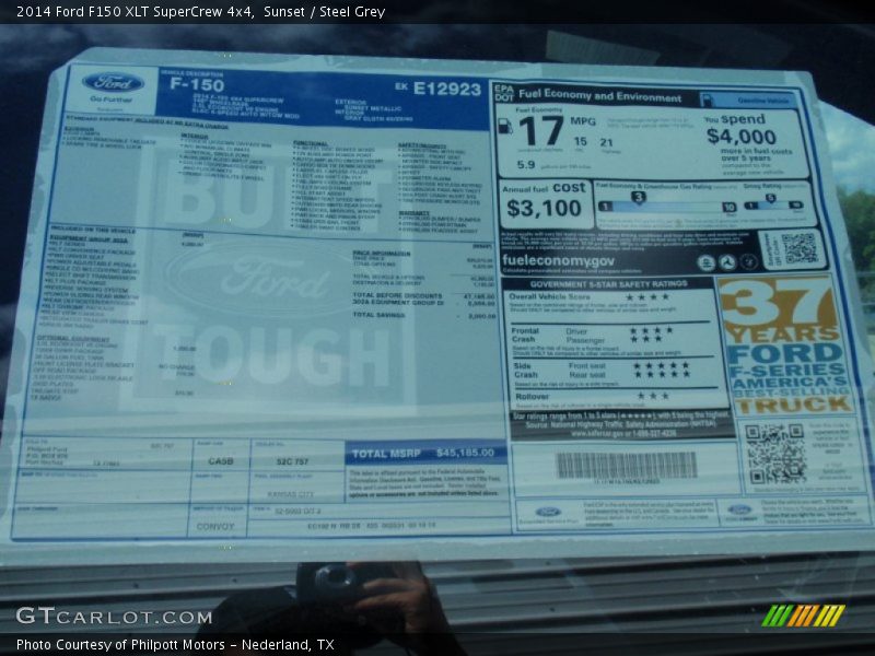 Sunset / Steel Grey 2014 Ford F150 XLT SuperCrew 4x4