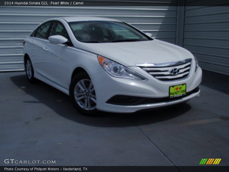 Pearl White / Camel 2014 Hyundai Sonata GLS