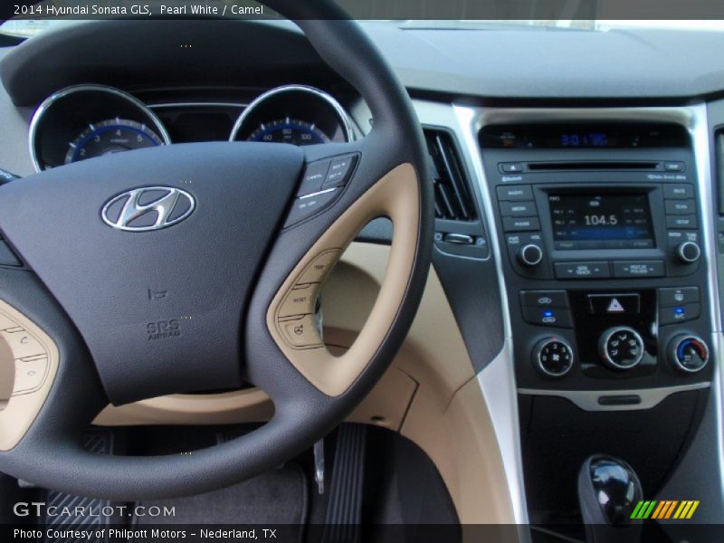 Pearl White / Camel 2014 Hyundai Sonata GLS