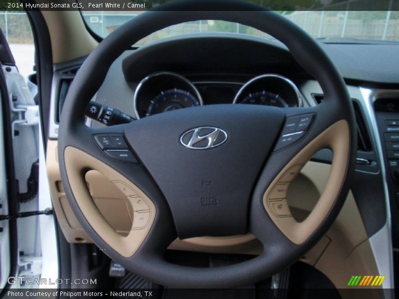Pearl White / Camel 2014 Hyundai Sonata GLS