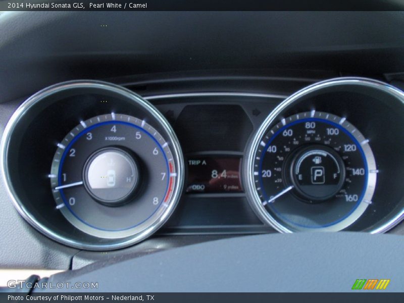 Pearl White / Camel 2014 Hyundai Sonata GLS