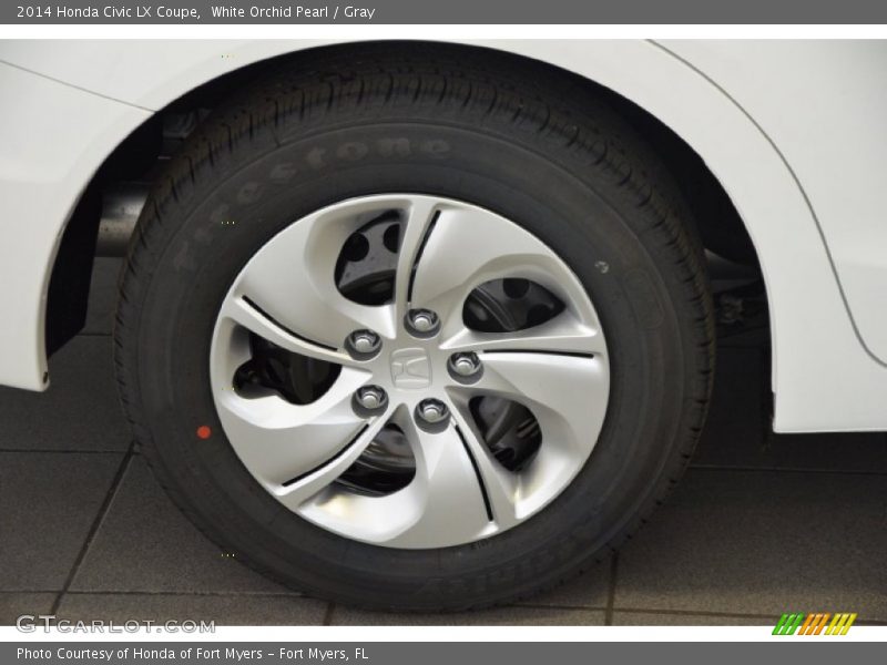 White Orchid Pearl / Gray 2014 Honda Civic LX Coupe