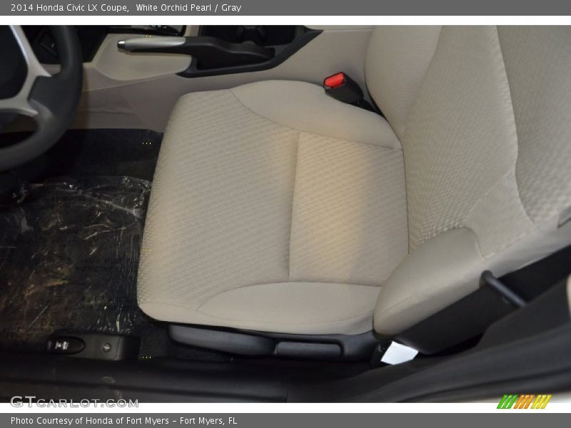 White Orchid Pearl / Gray 2014 Honda Civic LX Coupe