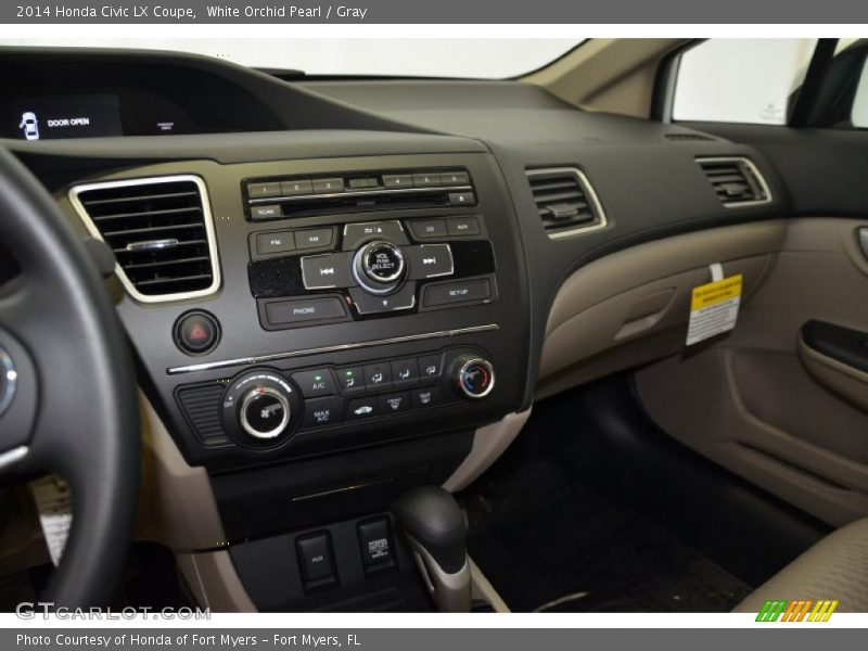 White Orchid Pearl / Gray 2014 Honda Civic LX Coupe
