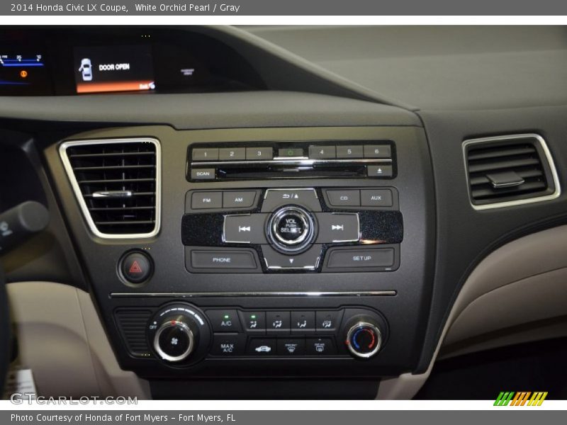 White Orchid Pearl / Gray 2014 Honda Civic LX Coupe