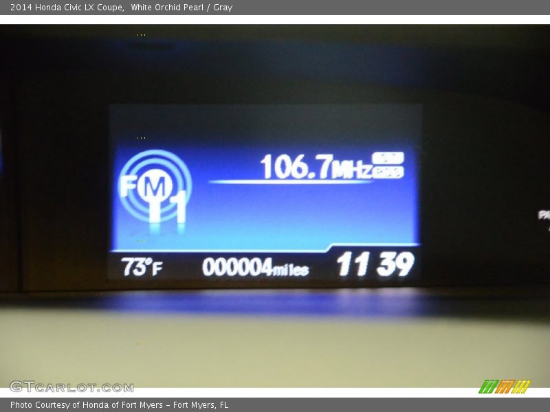 White Orchid Pearl / Gray 2014 Honda Civic LX Coupe