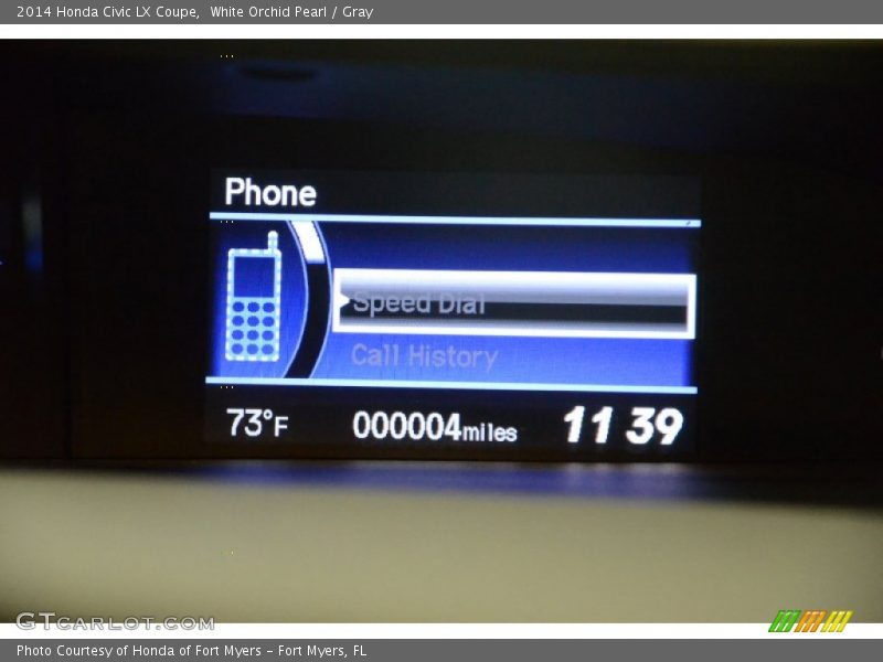 White Orchid Pearl / Gray 2014 Honda Civic LX Coupe