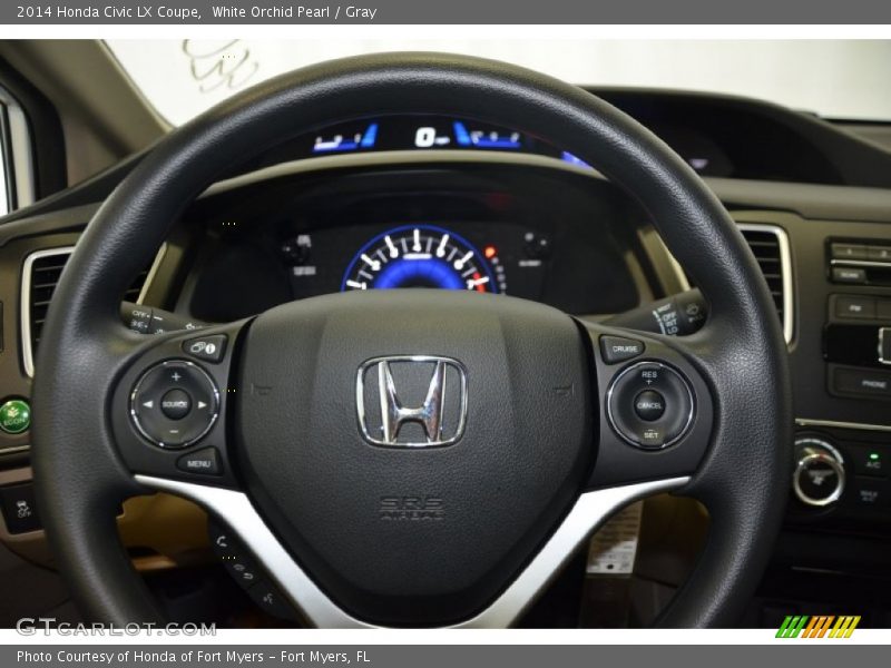 White Orchid Pearl / Gray 2014 Honda Civic LX Coupe