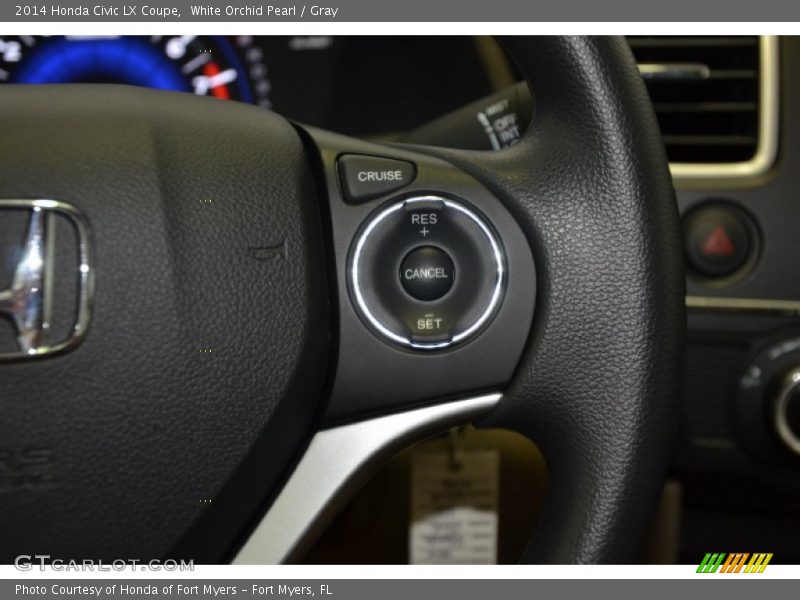 White Orchid Pearl / Gray 2014 Honda Civic LX Coupe