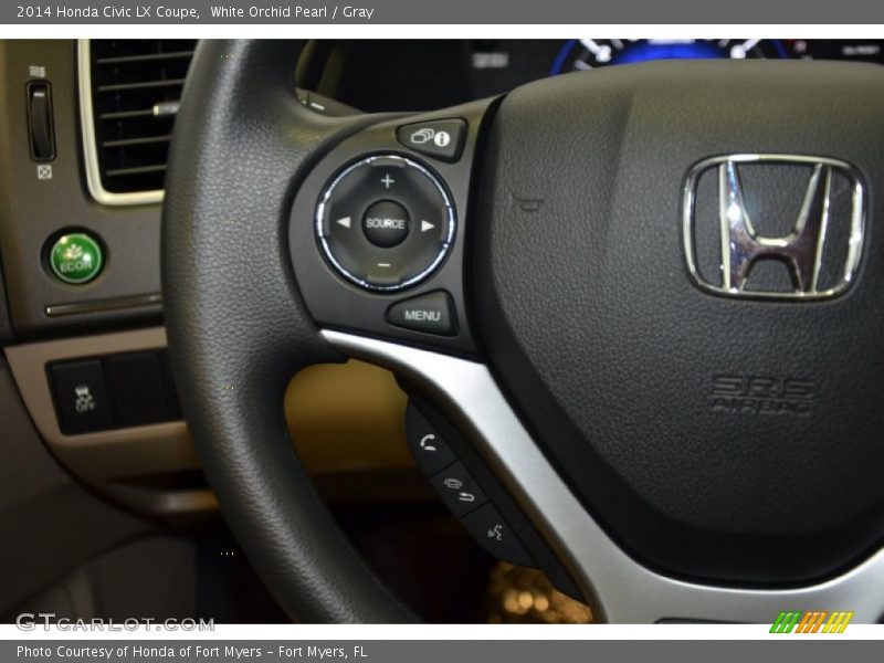 White Orchid Pearl / Gray 2014 Honda Civic LX Coupe