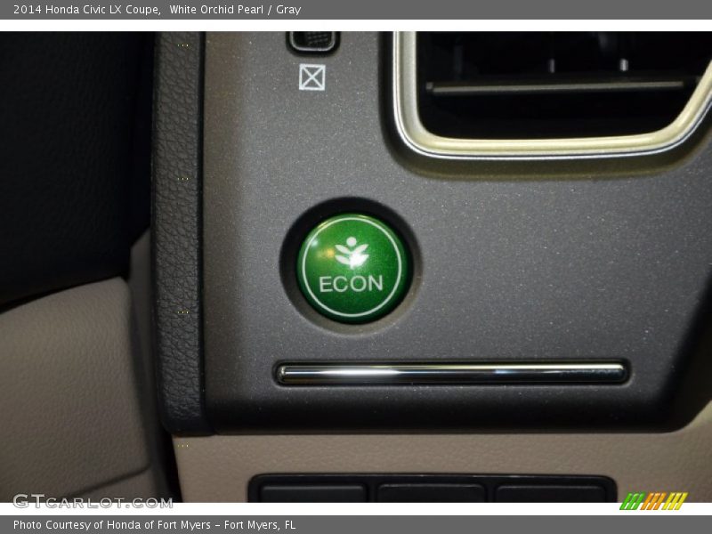White Orchid Pearl / Gray 2014 Honda Civic LX Coupe