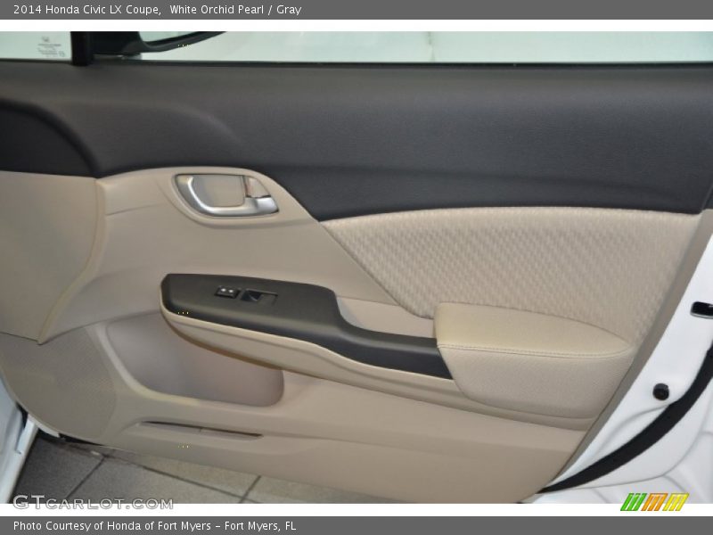 White Orchid Pearl / Gray 2014 Honda Civic LX Coupe