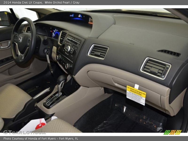 White Orchid Pearl / Gray 2014 Honda Civic LX Coupe