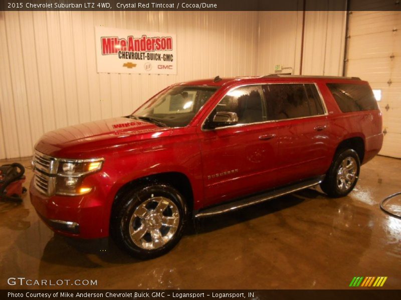 Crystal Red Tintcoat / Cocoa/Dune 2015 Chevrolet Suburban LTZ 4WD