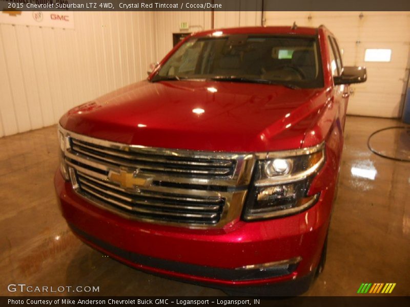 Crystal Red Tintcoat / Cocoa/Dune 2015 Chevrolet Suburban LTZ 4WD