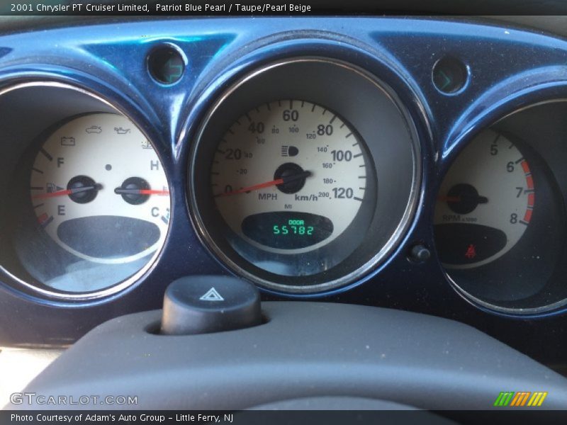 Patriot Blue Pearl / Taupe/Pearl Beige 2001 Chrysler PT Cruiser Limited