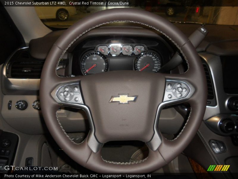 Crystal Red Tintcoat / Cocoa/Dune 2015 Chevrolet Suburban LTZ 4WD