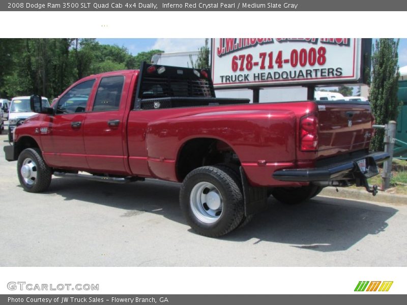 Inferno Red Crystal Pearl / Medium Slate Gray 2008 Dodge Ram 3500 SLT Quad Cab 4x4 Dually