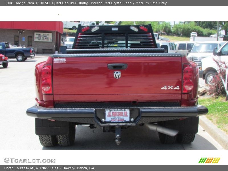 Inferno Red Crystal Pearl / Medium Slate Gray 2008 Dodge Ram 3500 SLT Quad Cab 4x4 Dually