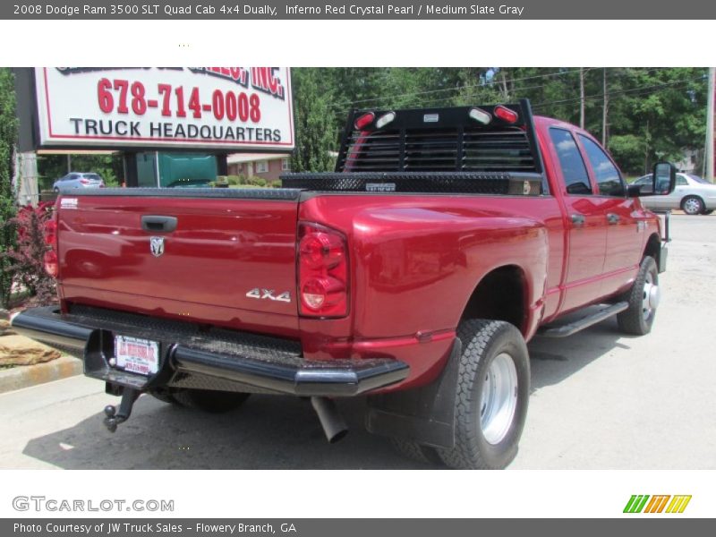 Inferno Red Crystal Pearl / Medium Slate Gray 2008 Dodge Ram 3500 SLT Quad Cab 4x4 Dually