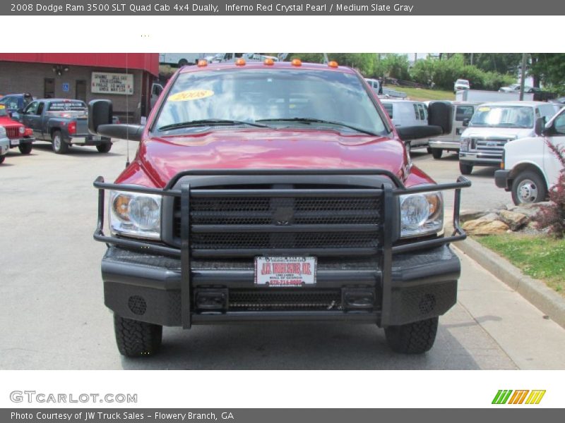 Inferno Red Crystal Pearl / Medium Slate Gray 2008 Dodge Ram 3500 SLT Quad Cab 4x4 Dually