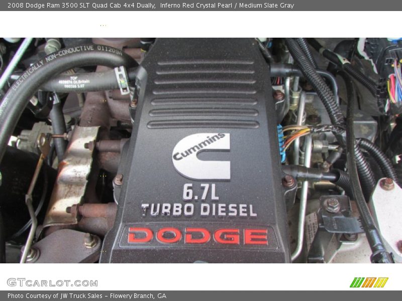 Inferno Red Crystal Pearl / Medium Slate Gray 2008 Dodge Ram 3500 SLT Quad Cab 4x4 Dually