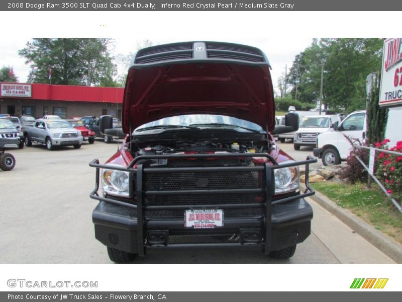 Inferno Red Crystal Pearl / Medium Slate Gray 2008 Dodge Ram 3500 SLT Quad Cab 4x4 Dually
