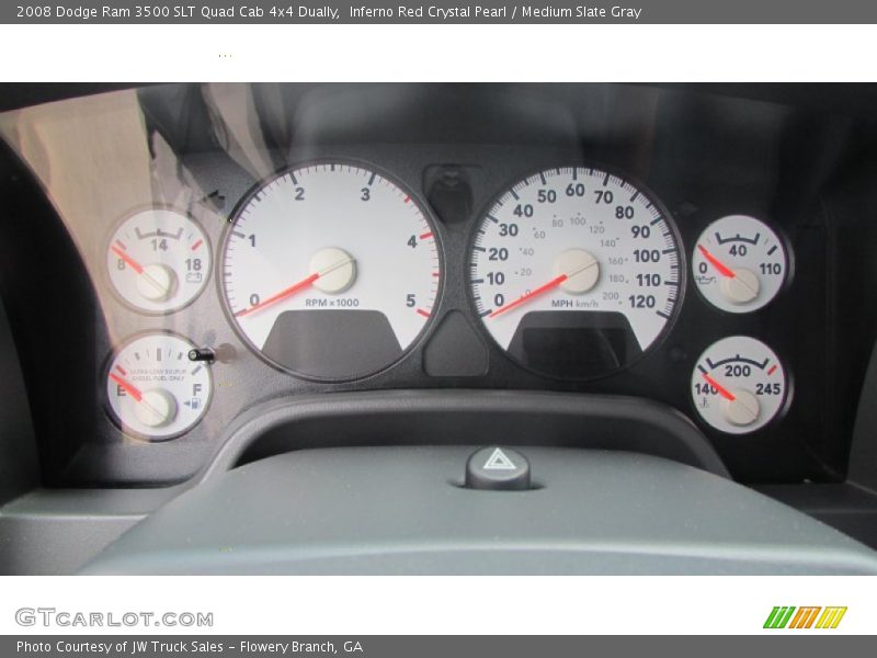 Inferno Red Crystal Pearl / Medium Slate Gray 2008 Dodge Ram 3500 SLT Quad Cab 4x4 Dually
