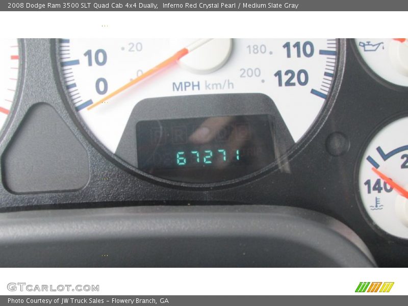 Inferno Red Crystal Pearl / Medium Slate Gray 2008 Dodge Ram 3500 SLT Quad Cab 4x4 Dually