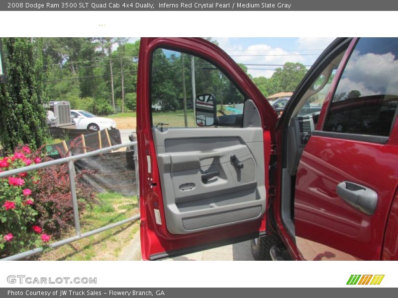 Inferno Red Crystal Pearl / Medium Slate Gray 2008 Dodge Ram 3500 SLT Quad Cab 4x4 Dually