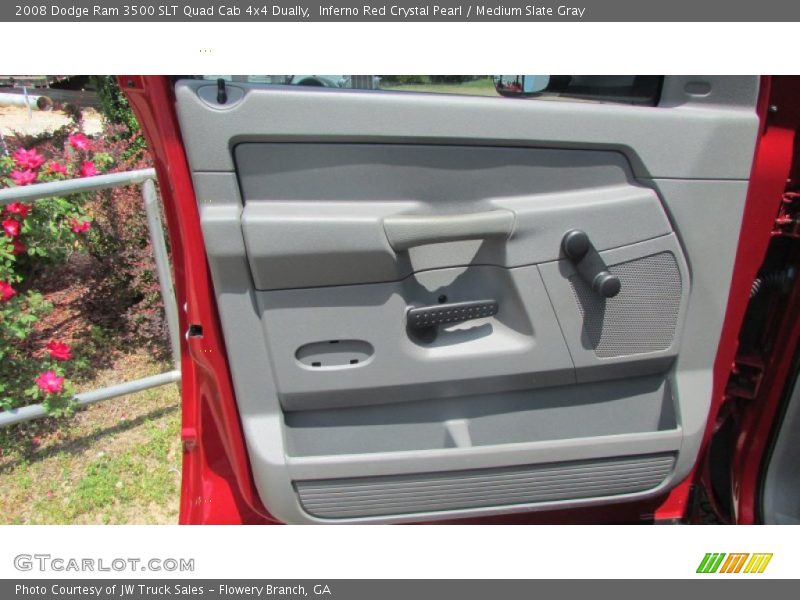 Inferno Red Crystal Pearl / Medium Slate Gray 2008 Dodge Ram 3500 SLT Quad Cab 4x4 Dually