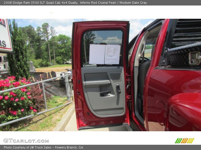 Inferno Red Crystal Pearl / Medium Slate Gray 2008 Dodge Ram 3500 SLT Quad Cab 4x4 Dually