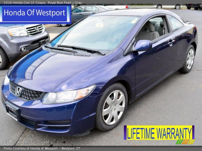 Royal Blue Pearl / Gray 2010 Honda Civic LX Coupe