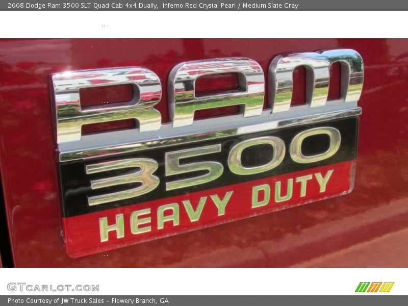 Inferno Red Crystal Pearl / Medium Slate Gray 2008 Dodge Ram 3500 SLT Quad Cab 4x4 Dually