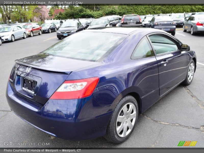 Royal Blue Pearl / Gray 2010 Honda Civic LX Coupe