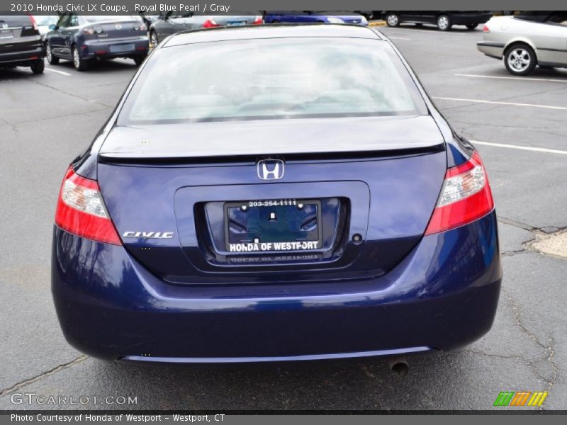 Royal Blue Pearl / Gray 2010 Honda Civic LX Coupe
