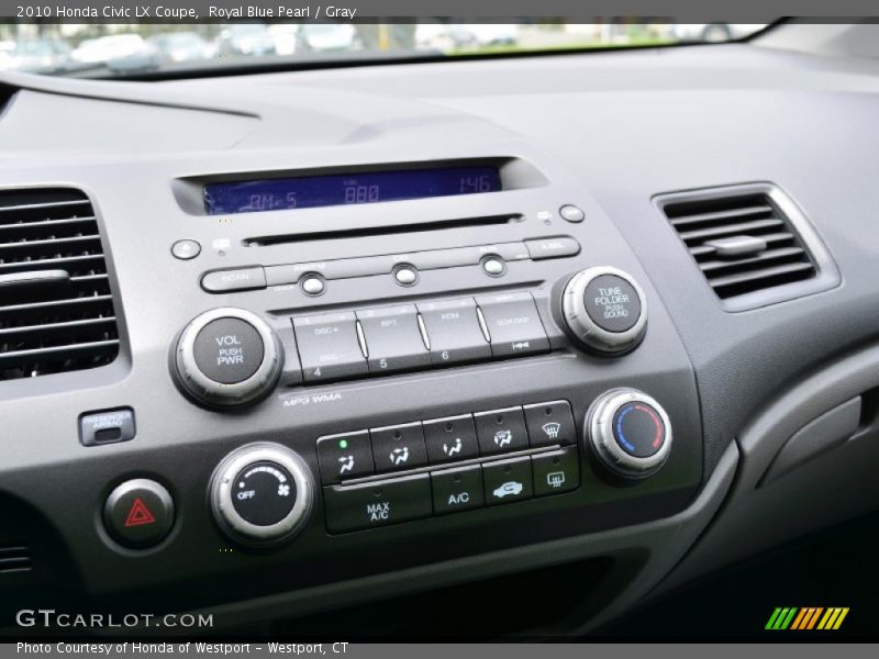 Royal Blue Pearl / Gray 2010 Honda Civic LX Coupe
