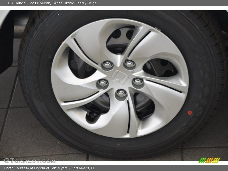 White Orchid Pearl / Beige 2014 Honda Civic LX Sedan