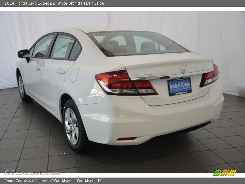 White Orchid Pearl / Beige 2014 Honda Civic LX Sedan