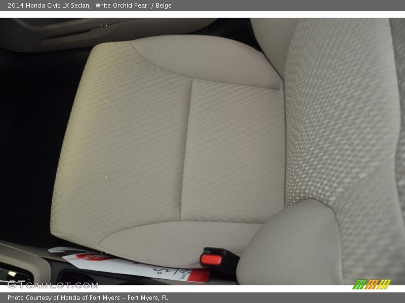 White Orchid Pearl / Beige 2014 Honda Civic LX Sedan