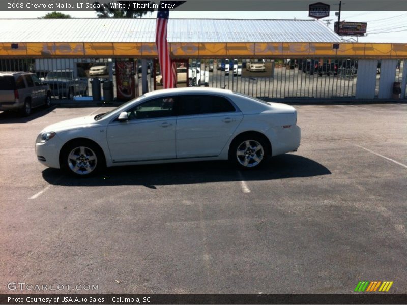 White / Titanium Gray 2008 Chevrolet Malibu LT Sedan