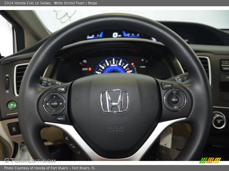 White Orchid Pearl / Beige 2014 Honda Civic LX Sedan