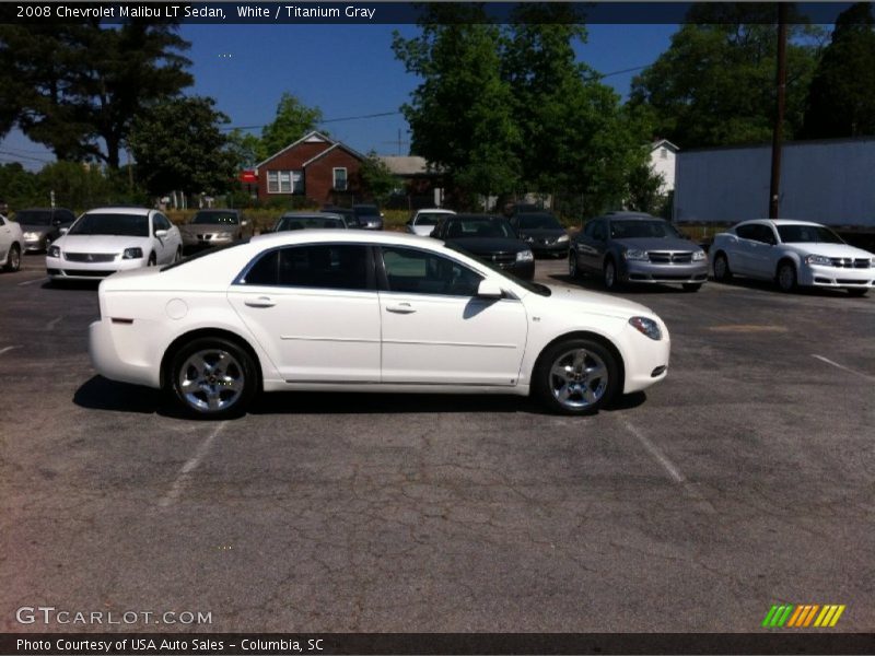 White / Titanium Gray 2008 Chevrolet Malibu LT Sedan