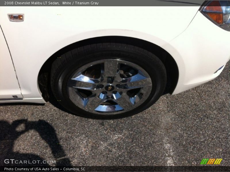 White / Titanium Gray 2008 Chevrolet Malibu LT Sedan