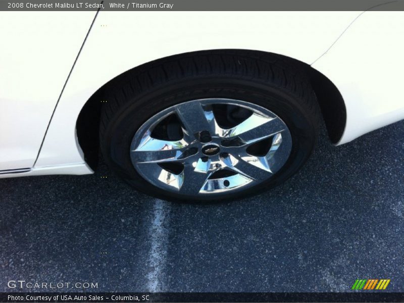 White / Titanium Gray 2008 Chevrolet Malibu LT Sedan