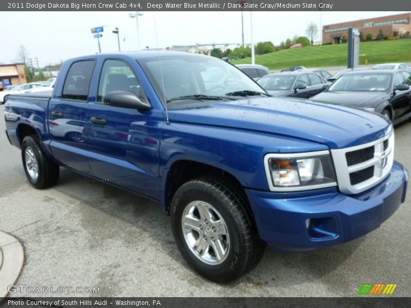 Deep Water Blue Metallic / Dark Slate Gray/Medium Slate Gray 2011 Dodge Dakota Big Horn Crew Cab 4x4