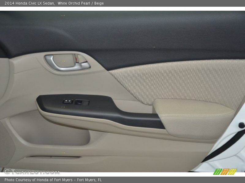 White Orchid Pearl / Beige 2014 Honda Civic LX Sedan