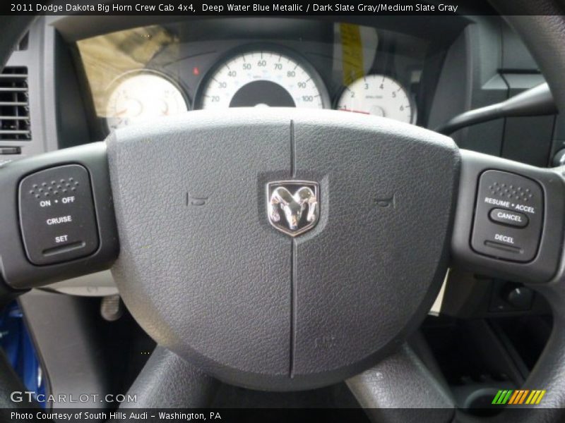 Deep Water Blue Metallic / Dark Slate Gray/Medium Slate Gray 2011 Dodge Dakota Big Horn Crew Cab 4x4